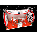 Personnalisé portable 3x6 stand salon d&#39;exposition pour exposition show profil aluminium stand exposition slatwall avec étagère affichage